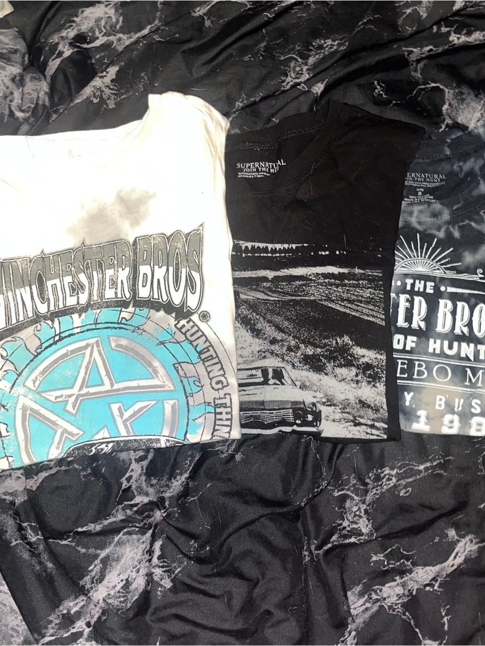 Supernatural Winchester Bros impala muscle tanks set of 3 size small tie dye